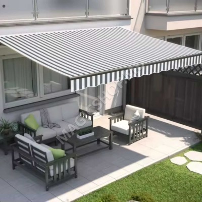 Copertina retractabila alb - verde; sur 395x300cm